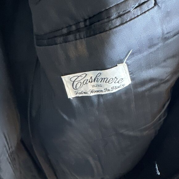 Christian Aujard Single Breasted Cashmere Blend Black 3 Button Overcoat Size 44R - Picture 10 of 16